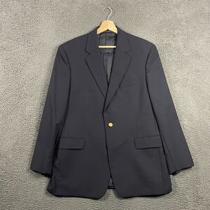 Brooks Brothers Blazer Mens 43R Blue Single Breasted Loro Piana Wool Gold Button